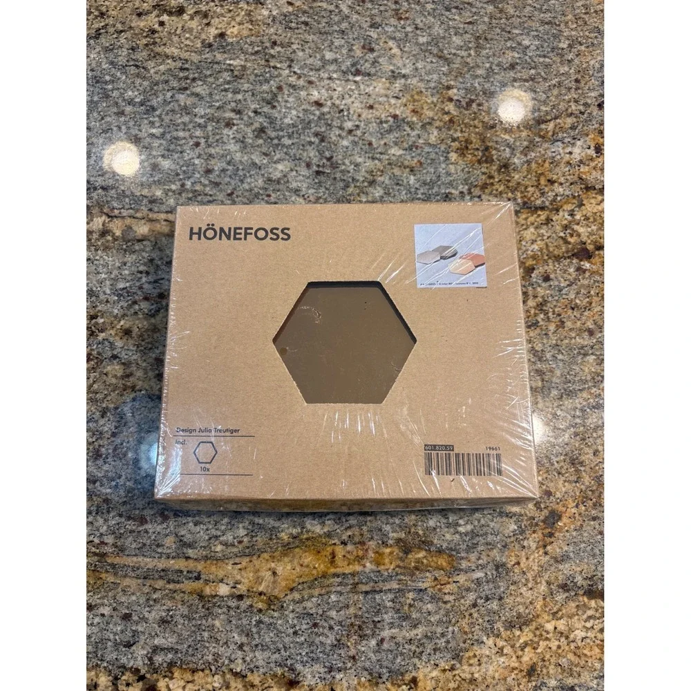 NIP IKEA HONEFOSS Hexagon Mirror Set 10 Pack Copper Silver Julia Treutiger